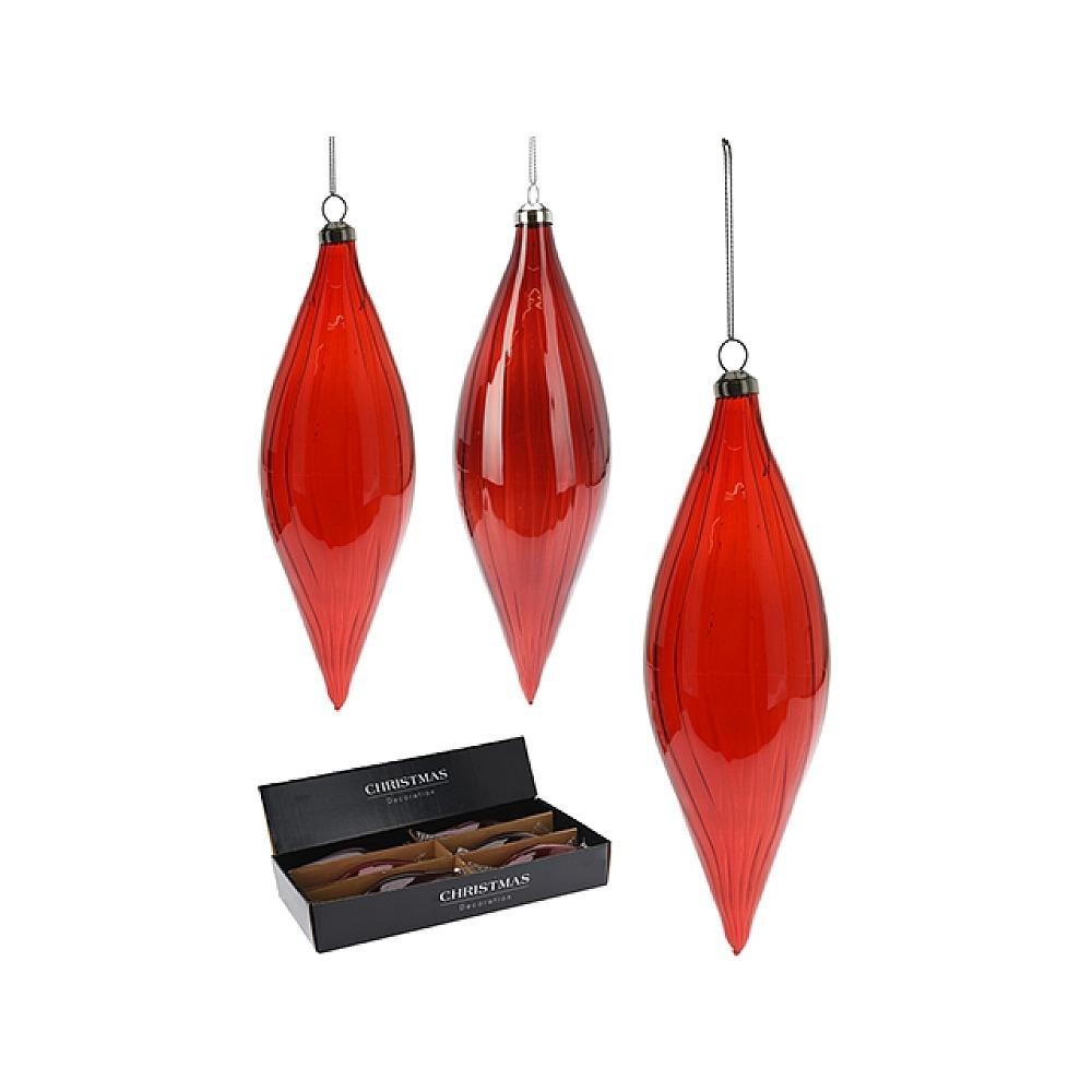 GOCCIA VETRO ROSSO 21CM 2ASS